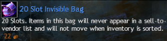 MMOJUGG Guild Wars 2 EU 20 Slot Invisible Bag Details View of Item Function and Use
